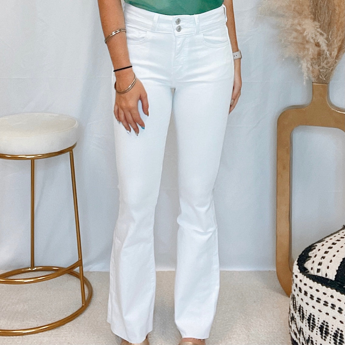 Lonnie White High Rise Flares