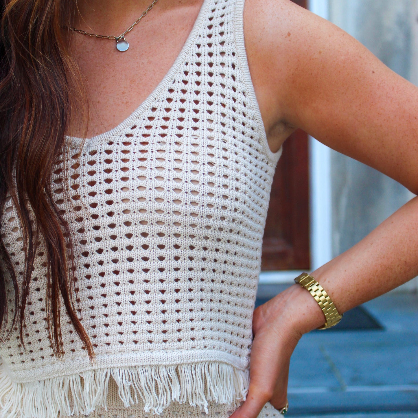 Elle Crochet Knitted Top