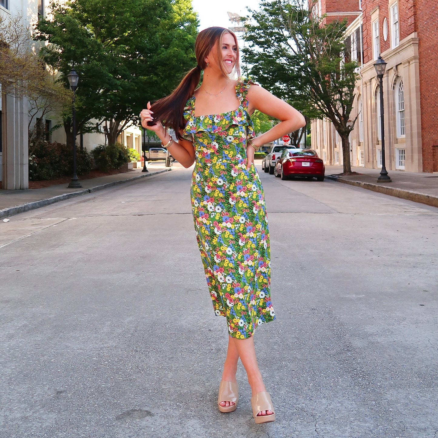 Juni Floral Midi Dress
