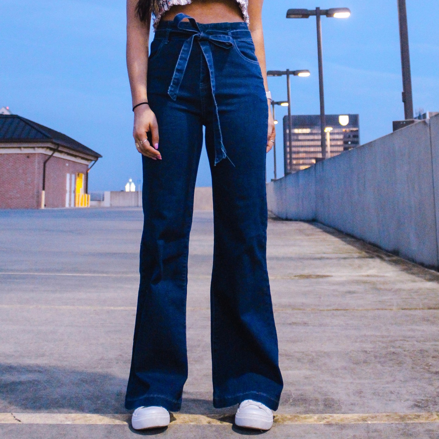 Bow Tie Dark Denim Jeans