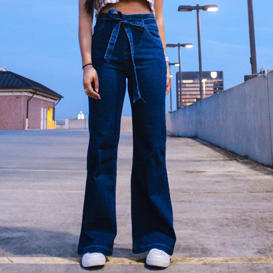 Bow Tie Dark Denim Jeans