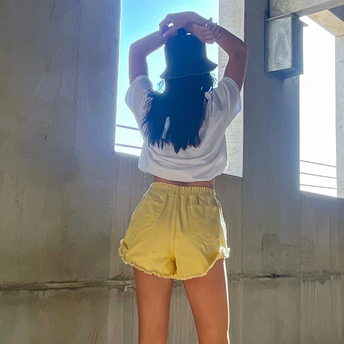 Jessa Yellow Denim Shorts