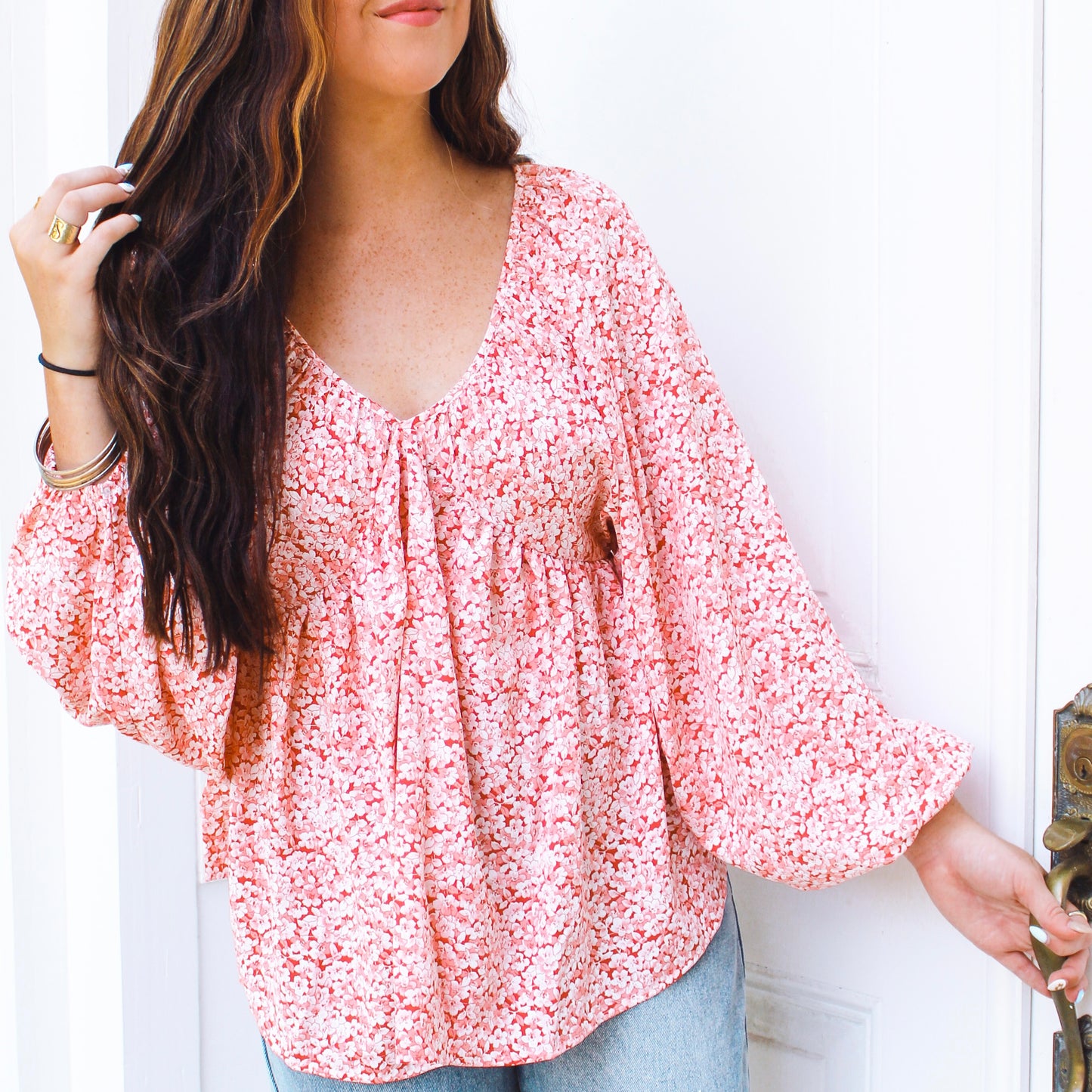 Floral Print Babydoll Top