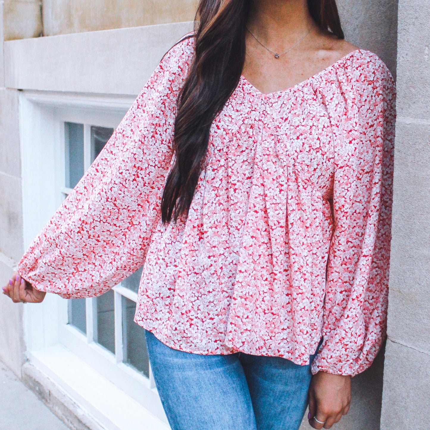 Floral Print Babydoll Top