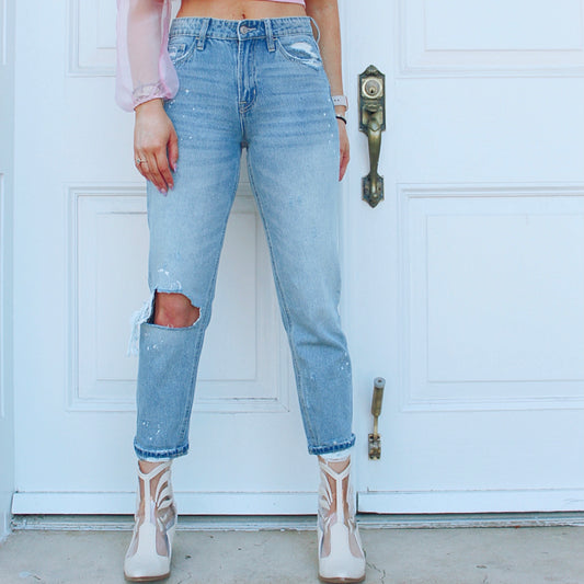 Flying Monkey: Boyfriend Cropped Jeans