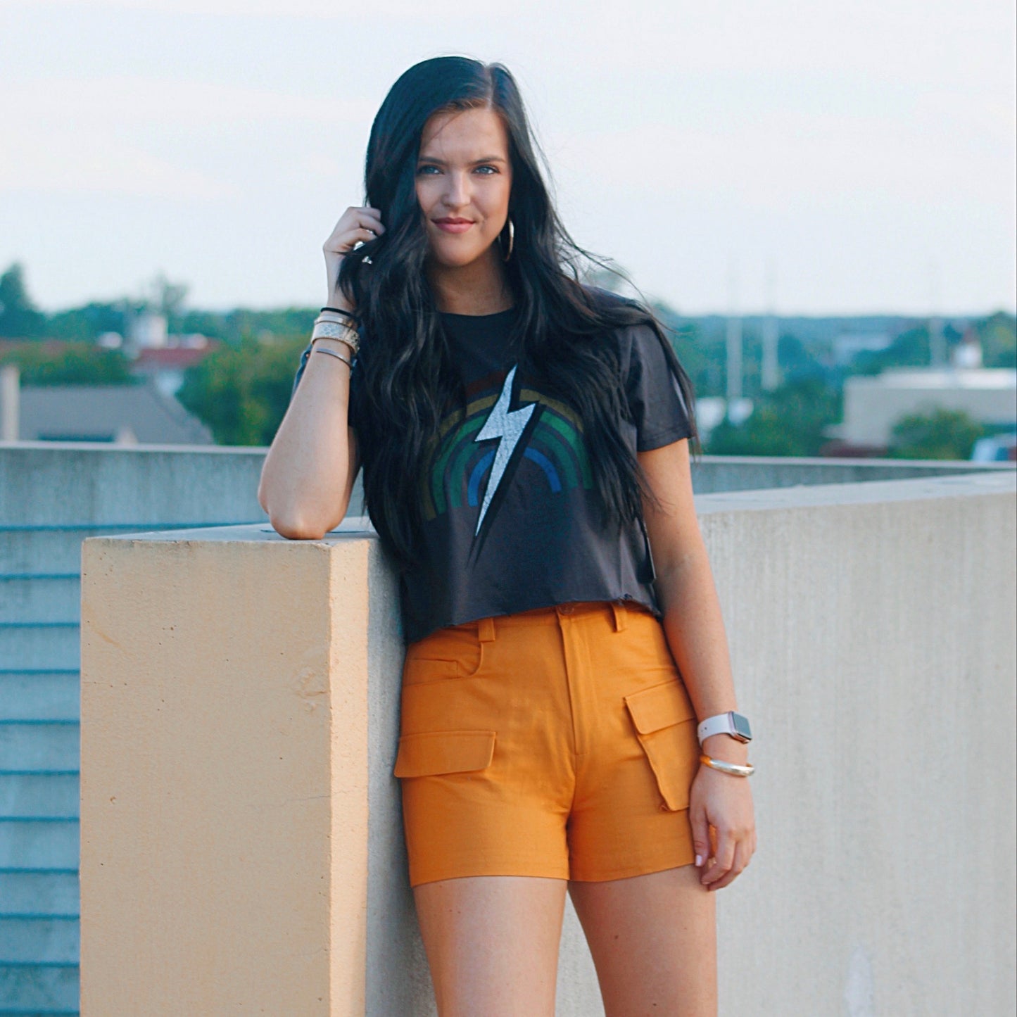 Oliviana Orange Shorts