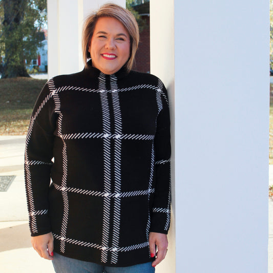Black Grid Sweater